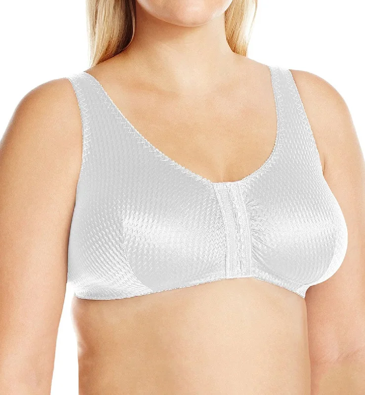 Leading Lady Marlene Zig-Zag Nylon Front Closure Bra (151) - White