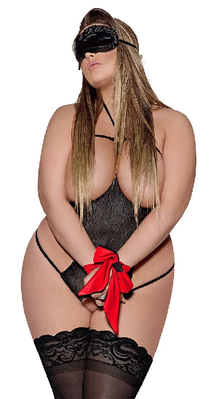 Plus Size Comfort Zones Bondage Teddy Set