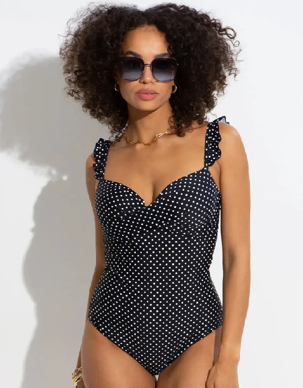 Pour Moi Sicily Lightly Padded Swimsuit Black/White