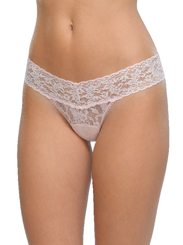 Signature Lace Low Rise Thong Bliss Pink